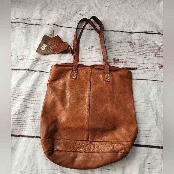 Vilenca Holland Leather Braided Detail Tote Bag NWT - Picture 2 of 7